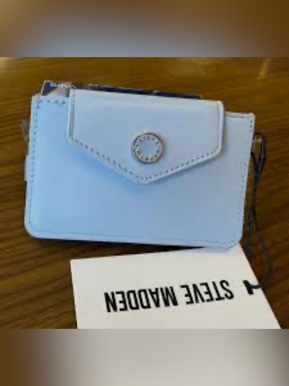 Steve Madden Powder Blue Slim Envelope Card Case